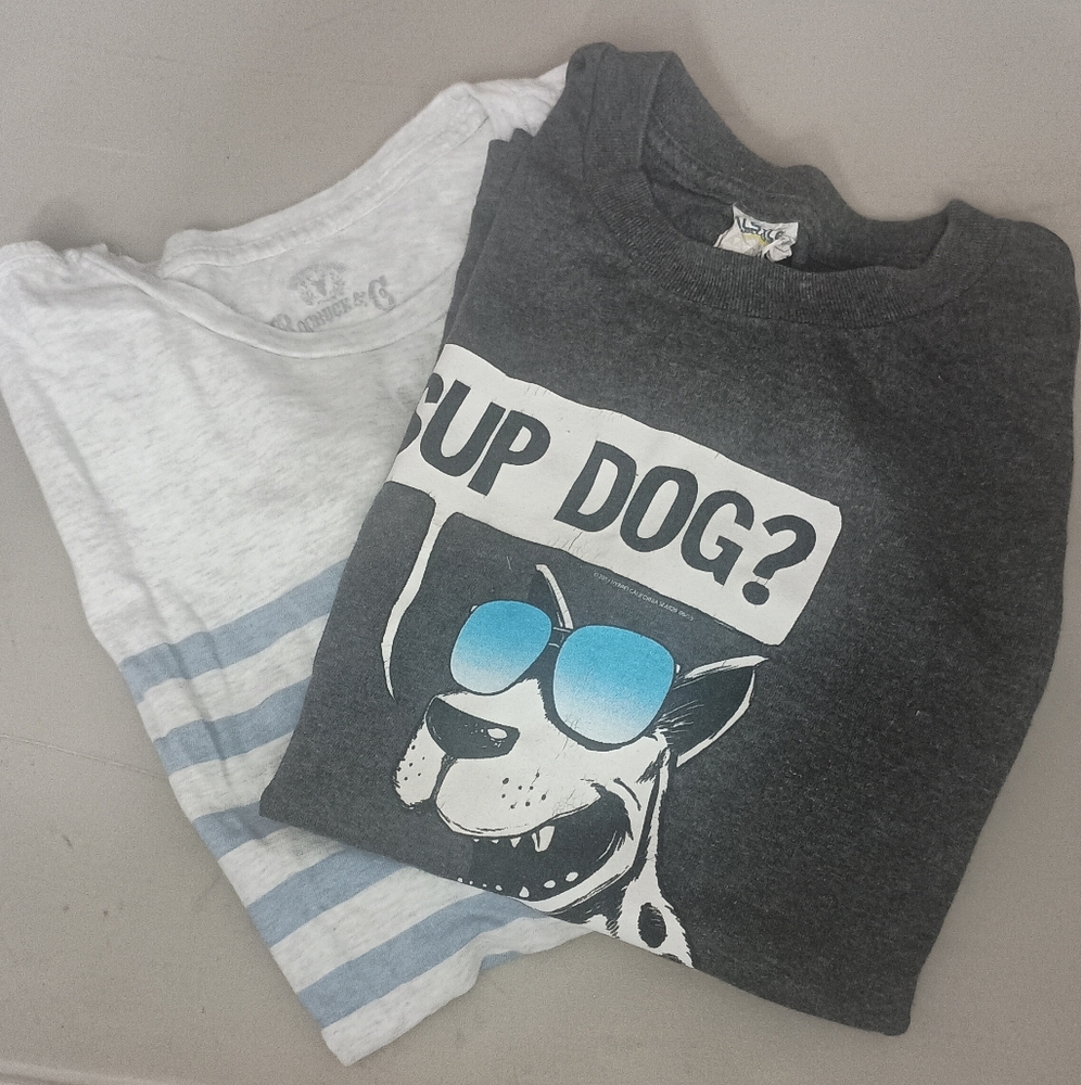 Cool Pup Graphic Kids T-Shirt - Charcoal And Gray Striped T-shirt